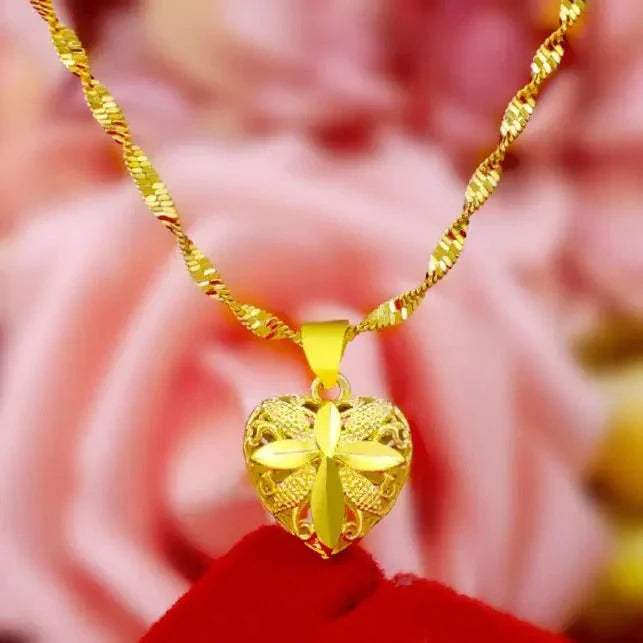Gold Heart Necklace for Women